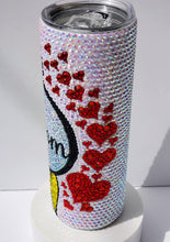 Load image into Gallery viewer, Rhinestone Sunflower with Hearts Mom Tumbler
